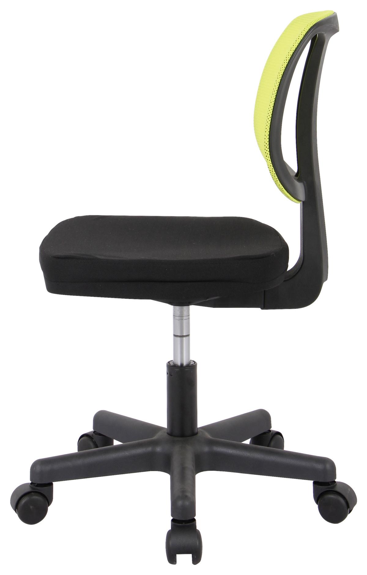 Bürostuhl Jerry Grün höhenverstellbar Bis 110 Kg - Schwarz/Hellgrün, MODERN, Kunststoff/Textil (43/76-88/47cm)