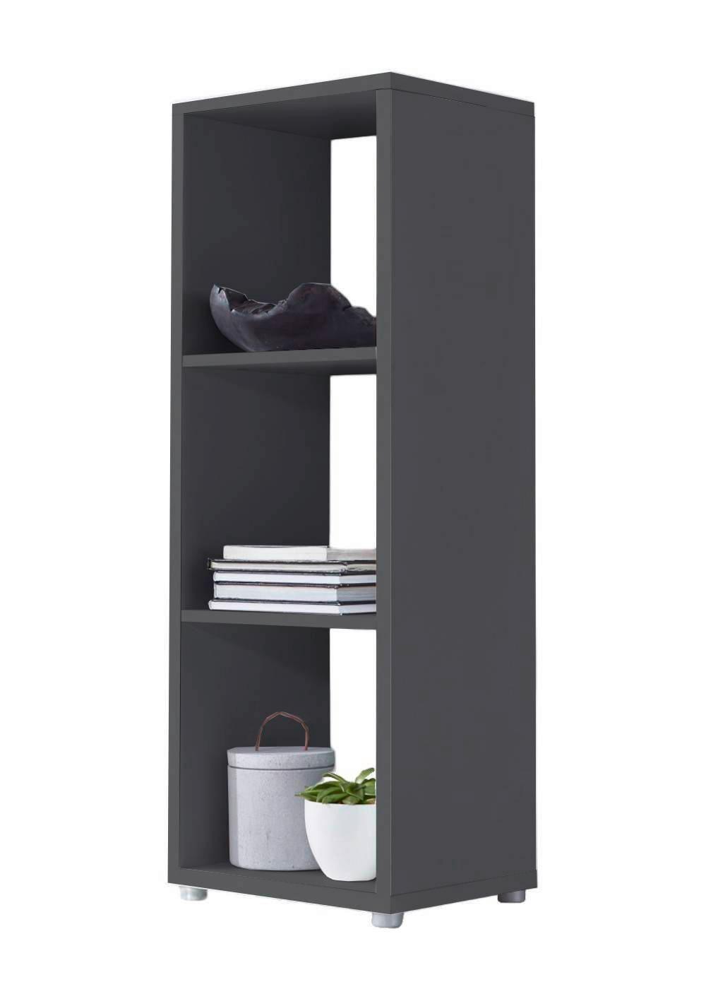 AKTENREGAL Nizza Anthrazit B: 37,5cm - Anthrazit/Silberfarben, MODERN, Holzwerkstoff (37,5/108,5/33cm) - MID.YOU