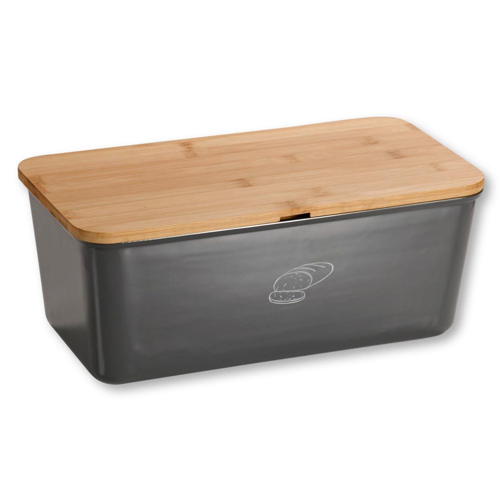 Brotbox Grau, Hellbraun L: 34 cm - Hellbraun/Grau, Basics, Naturmaterialien/Kunststoff (34/18/13.5cm) - Kesper