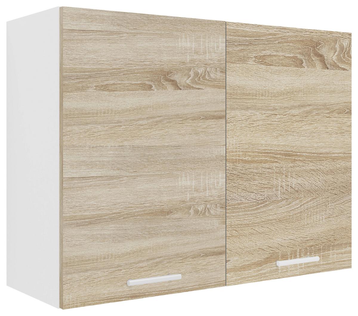 Küchenoberschrank Esilo 80 cm Weiß/Eiche Dekor - Weiß/Sonoma Eiche, KONVENTIONELL, Holzwerkstoff (80/60/31cm) - MID.YOU