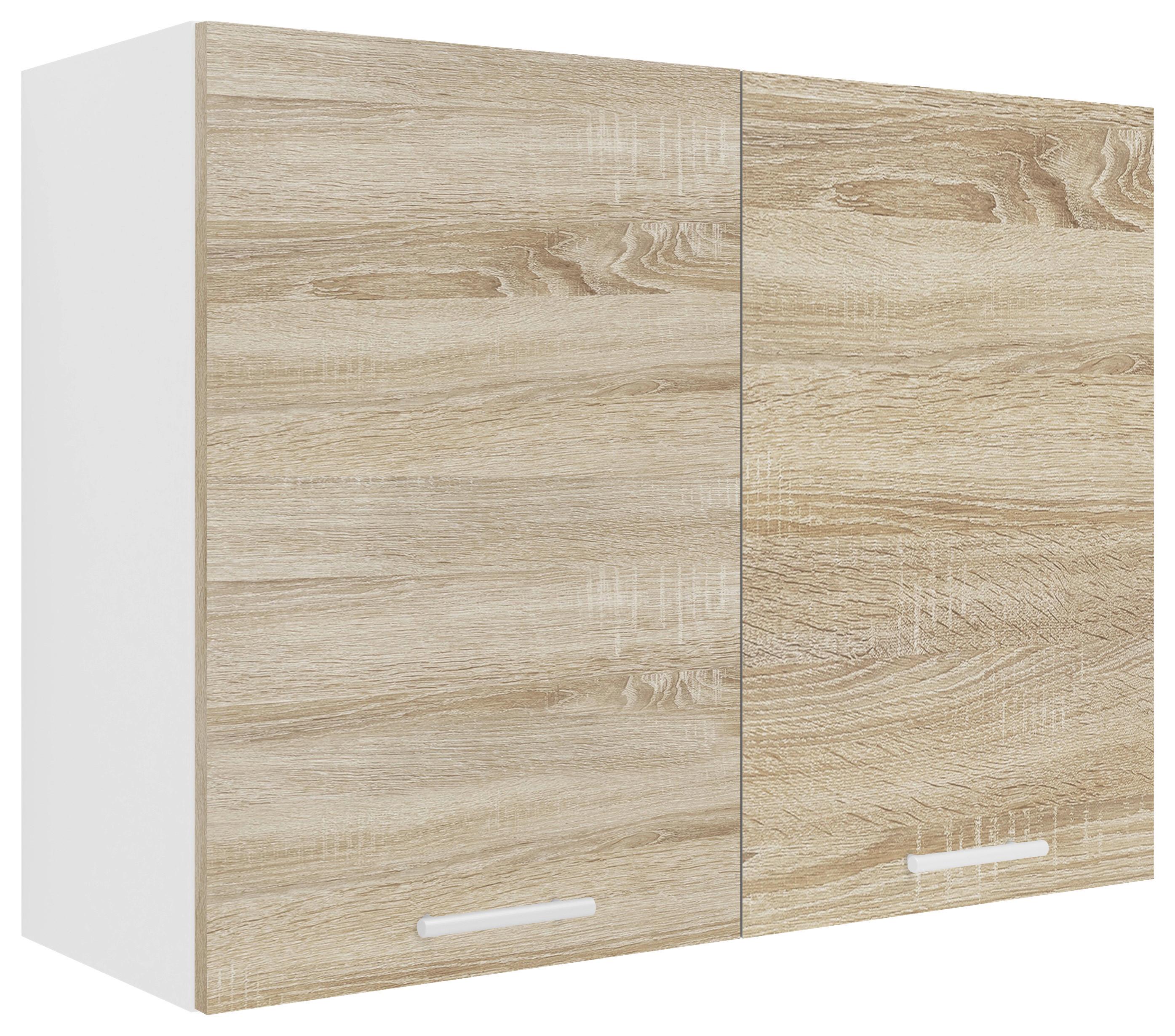 Küchenoberschrank Esilo 80 cm Weiß/Eiche Dekor