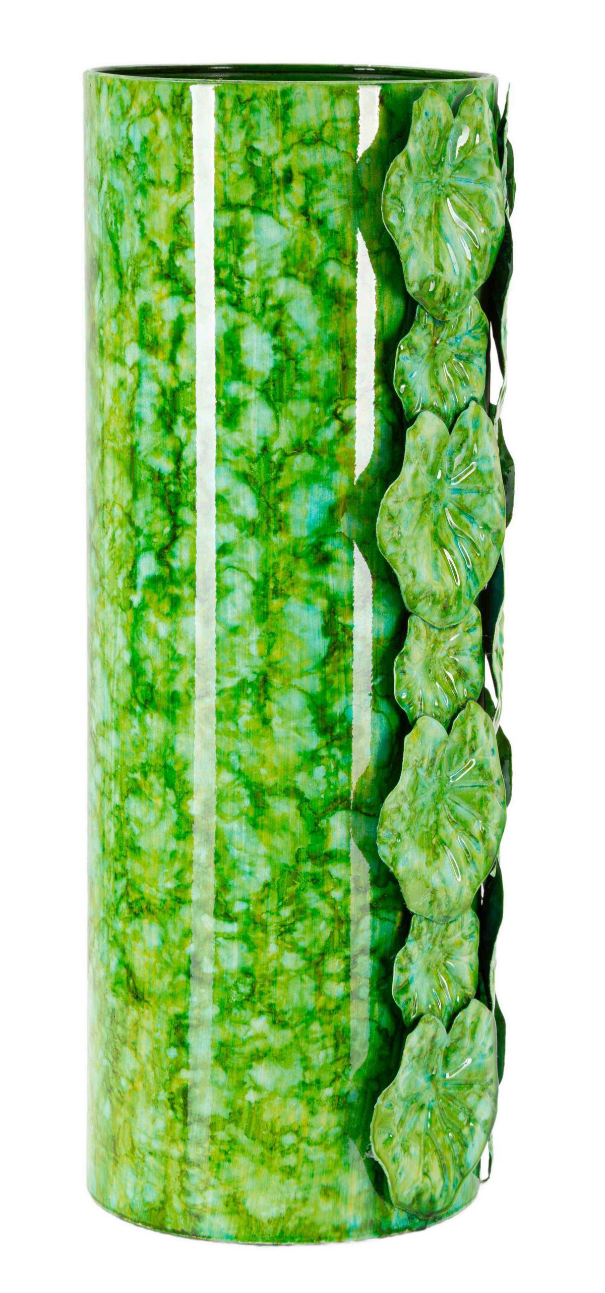 Vase Pot Drop Grün B: 18 cm - Grün, Basics, Metall (18/46/17,5cm)