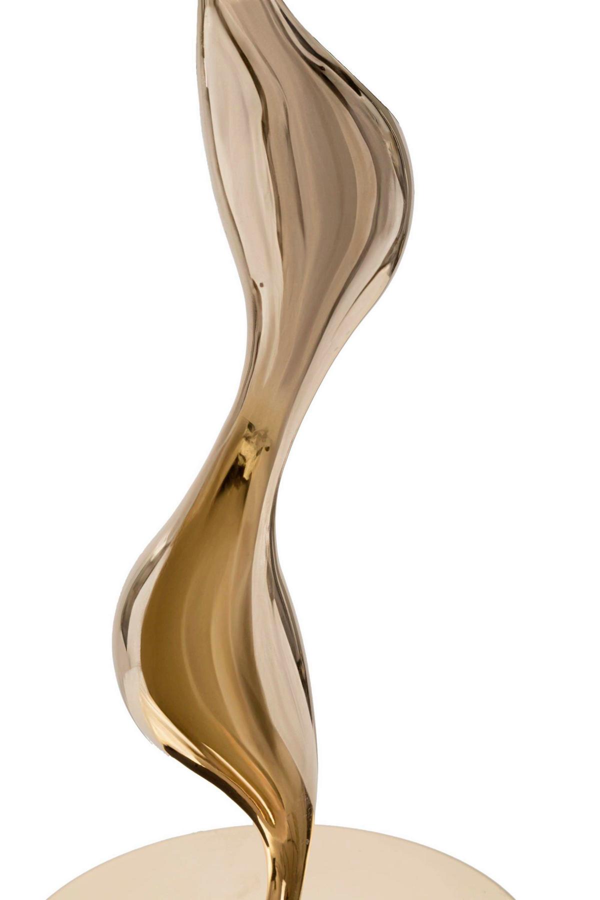 Tischleuchte Slim White Weiß, Goldfarben B: 40 cm - Goldfarben/Weiß, Basics, Textil/Metall (40/63/40cm)