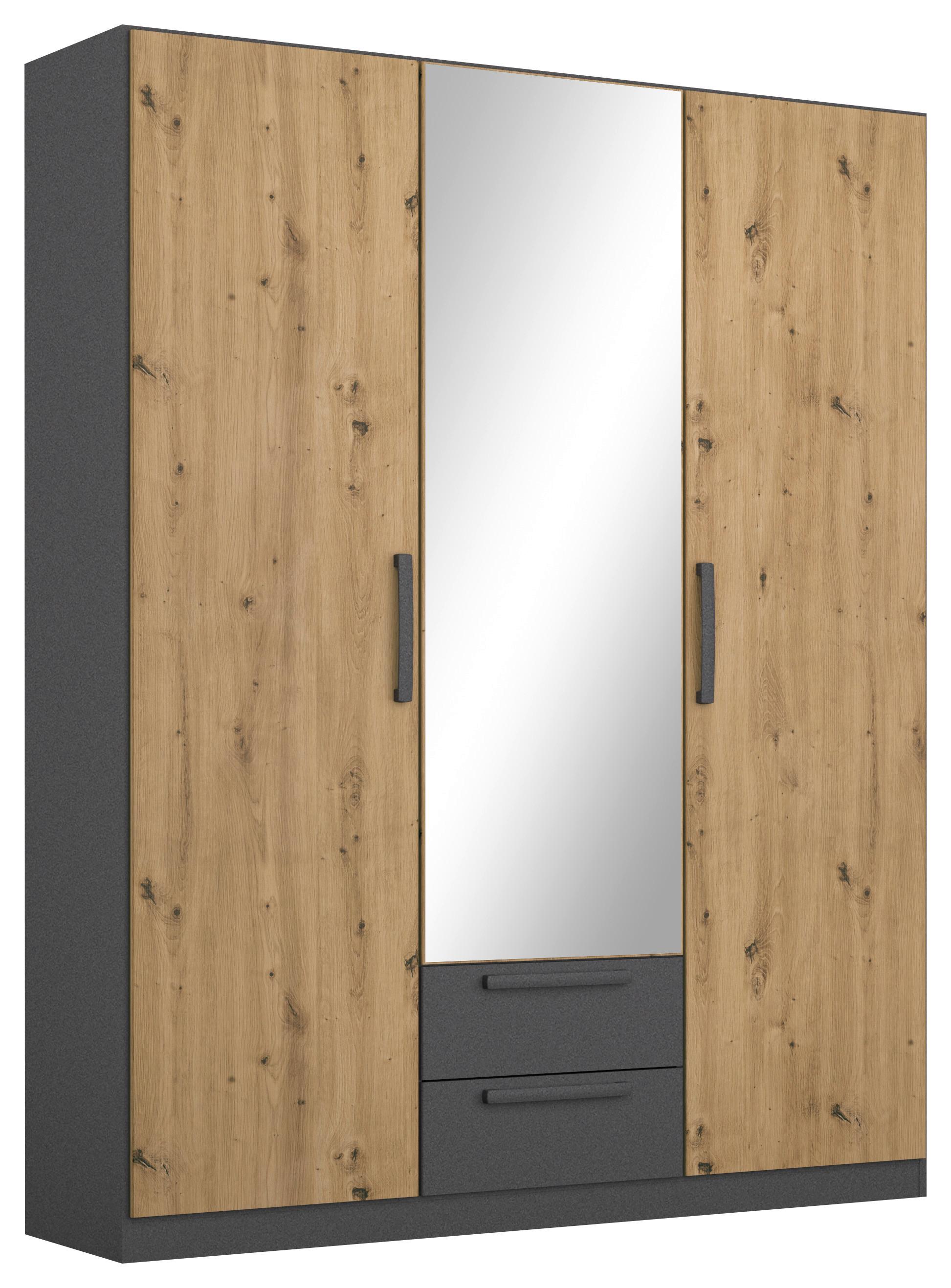 Drehtürenschrank Style-Up Eiche Artisan/Grau B: 136cm - Eiche Artisan/Grau, MODERN, Holzwerkstoff (136/197/54cm) - Rauch Möbel