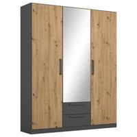 Drehtürenschrank Style-Up Eiche Artisan/Grau B: 136cm - Eiche Artisan/Grau, MODERN, Holzwerkstoff (136/197/54cm) - Rauch Möbel