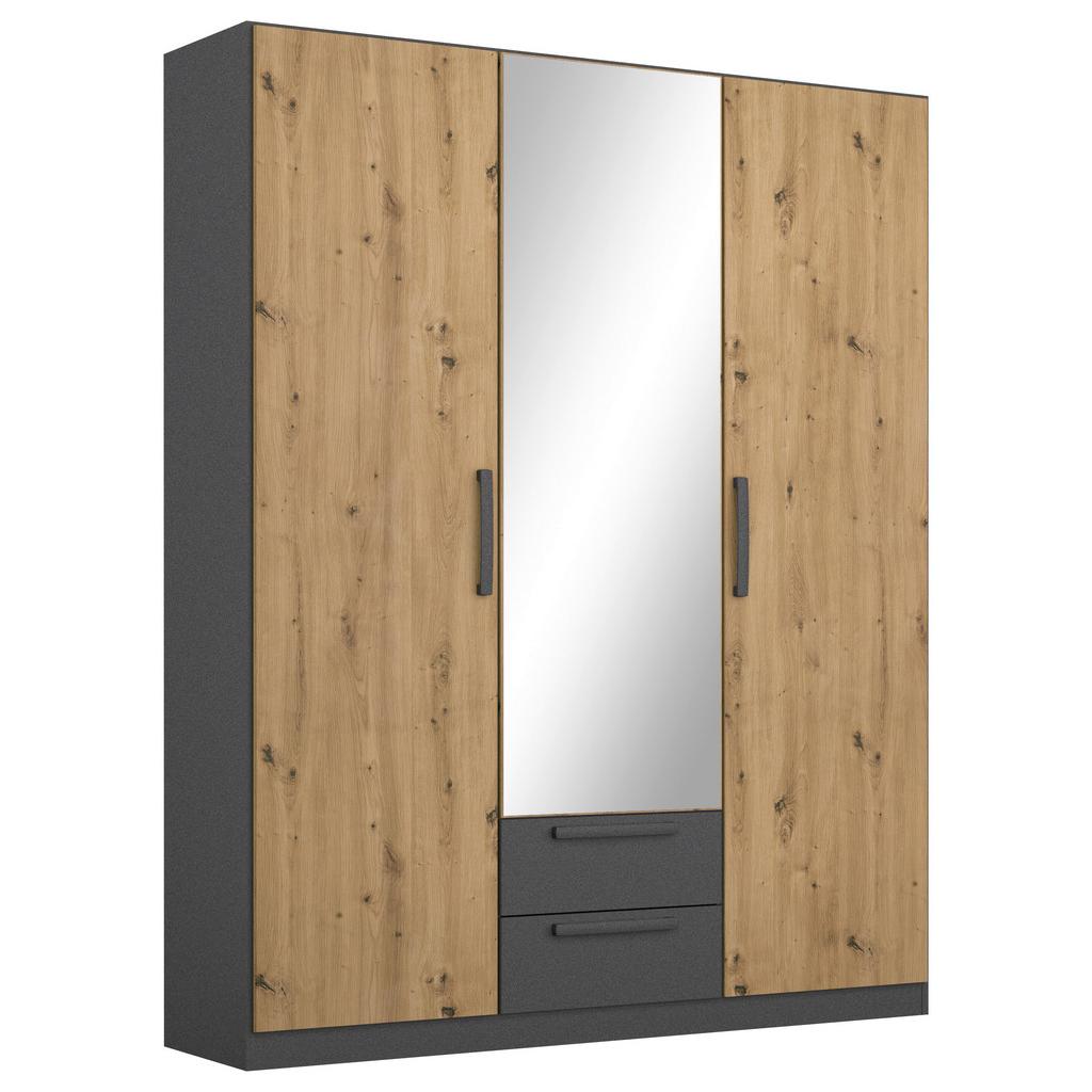 Drehtürenschrank Style-Up Eiche Artisan/Grau B: 136cm