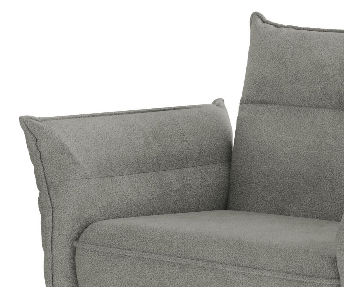 Sitzgarnitur Jakarta - Edelstahlfarben/Grau, Design, Textil (185/265cm) - Livetastic