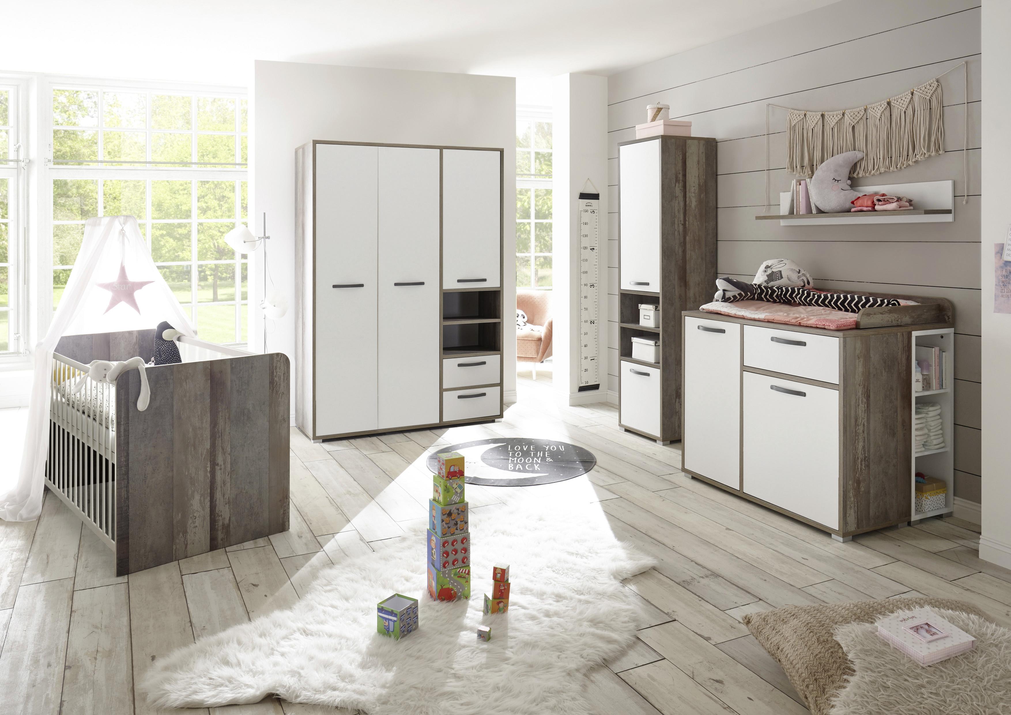 Skriňa s otočnými dverami MOON 138 cm - hnedá/sivá, Modern, kompozitné drevo/plast (138/201/57cm) - MID.YOU