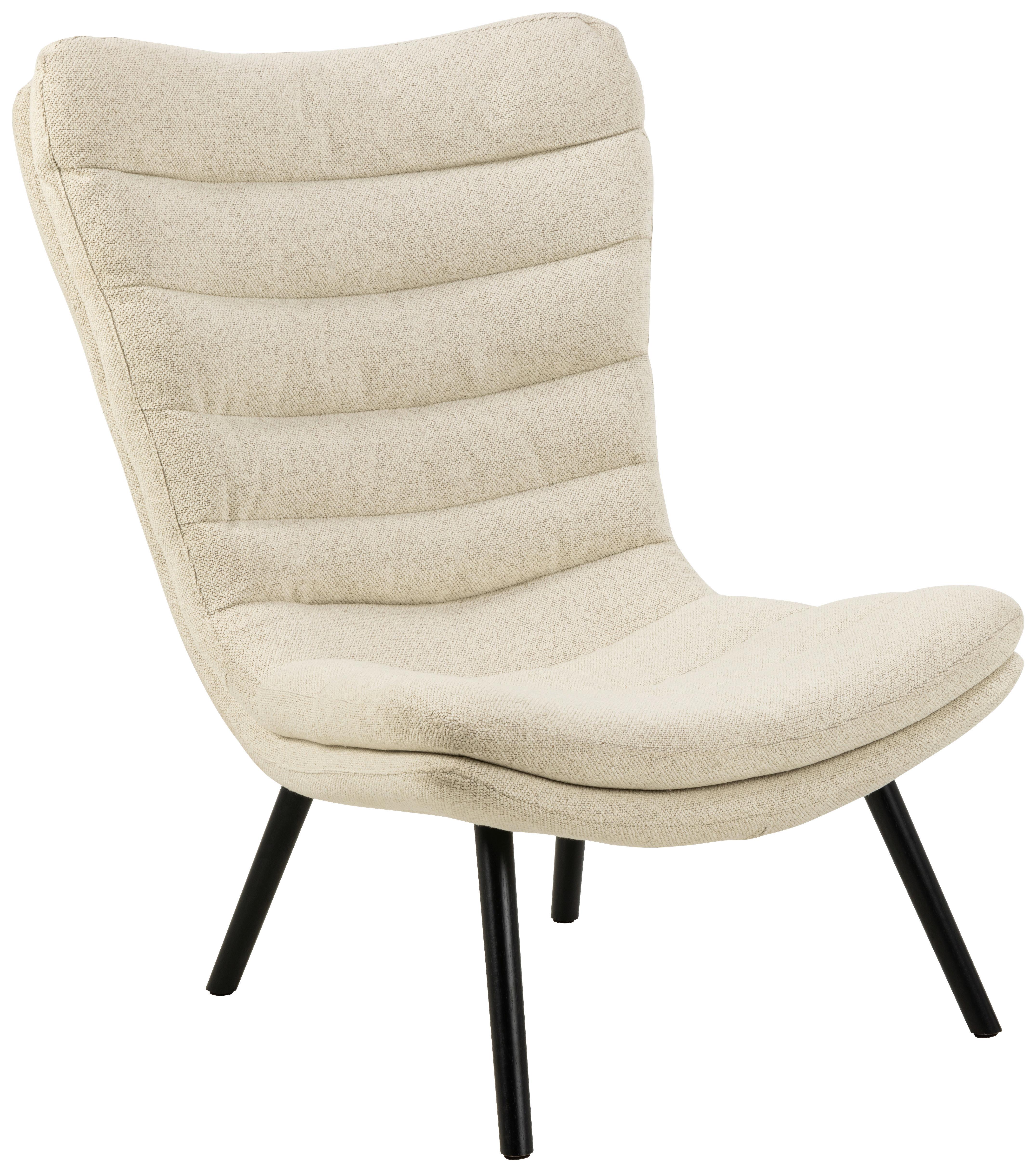 Sessel Grafton - Creme/Schwarz, Design, Textil (82/102/97cm) - Livetastic