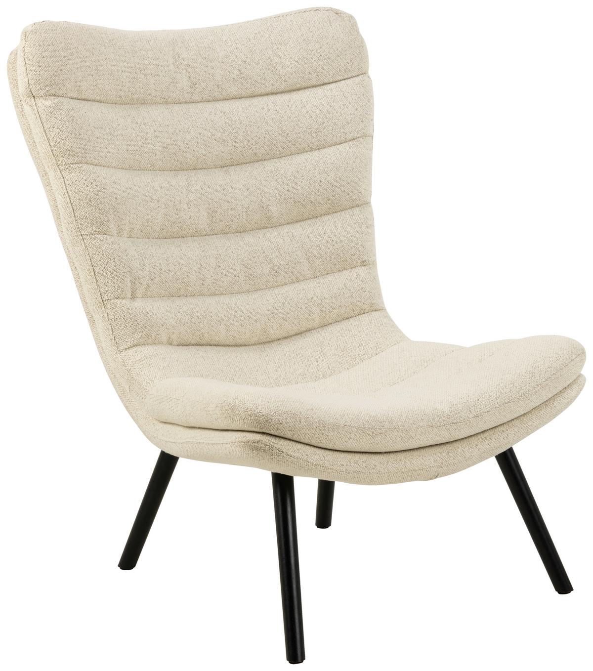 Sessel Grafton - Creme/Schwarz, Design, Textil (82/102/97cm) - Livetastic