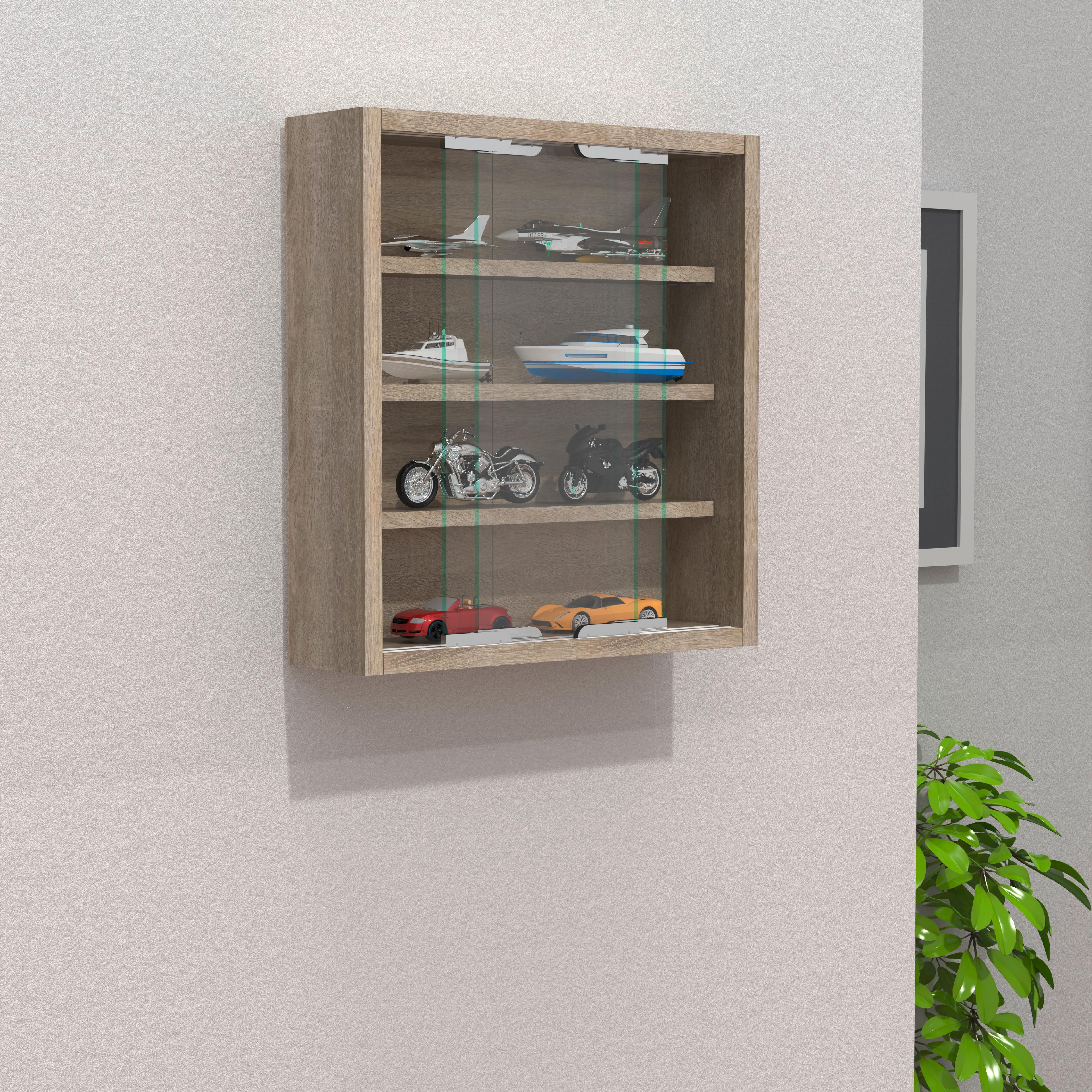 Hängevitrine Agisa S B: 37 cm Eiche Dekor - Sonoma Eiche, MODERN, Glas/Holzwerkstoff (37/40/10cm) - MID.YOU