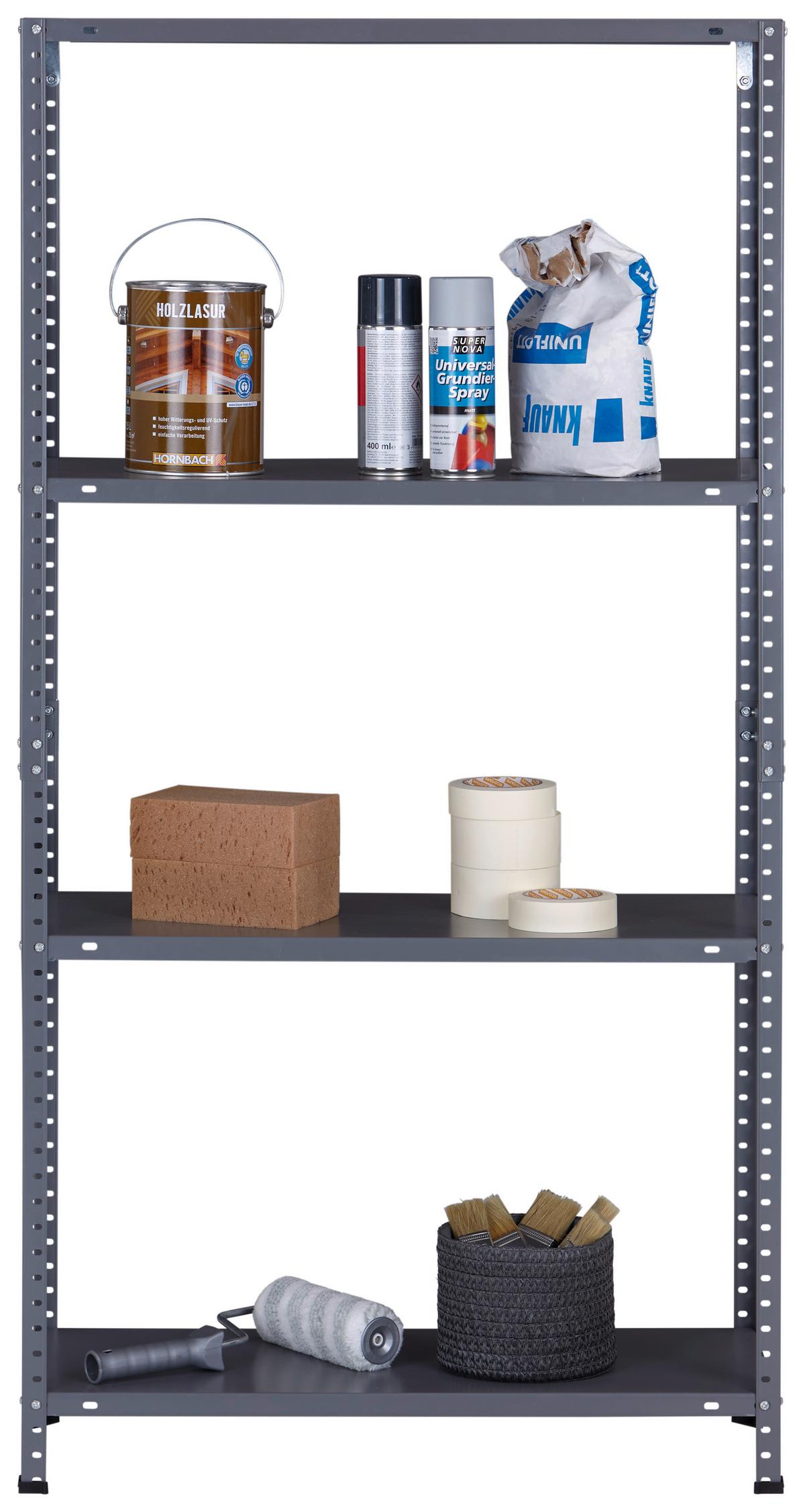 Schraubregal Stahl 75x150x30 cm 40kg/Boden - Schwarz, MODERN, Metall (75/150/30cm) - Homezone