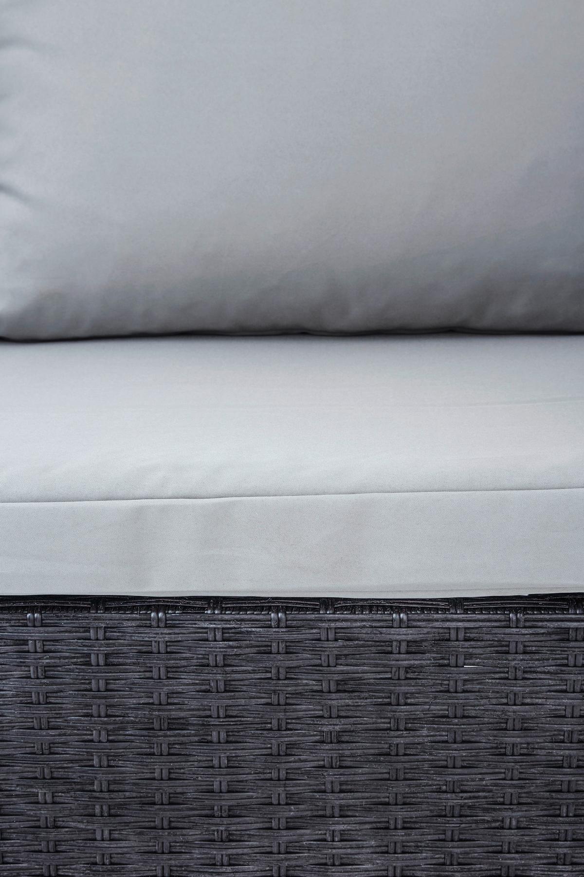 Lounge-garnitúra Sky - fekete/sötétszürke, Modern, műanyag/Üveg (137/198cm) - Ondega