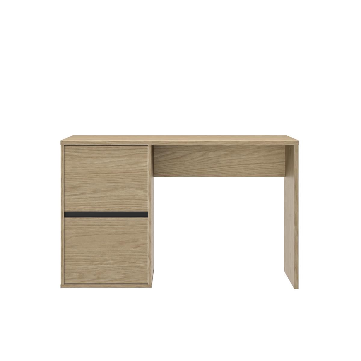 Schreibtisch NAEL B: 120 cm - Eichefarben/Schwarz, Basics, Holzwerkstoff (120/75/56cm)