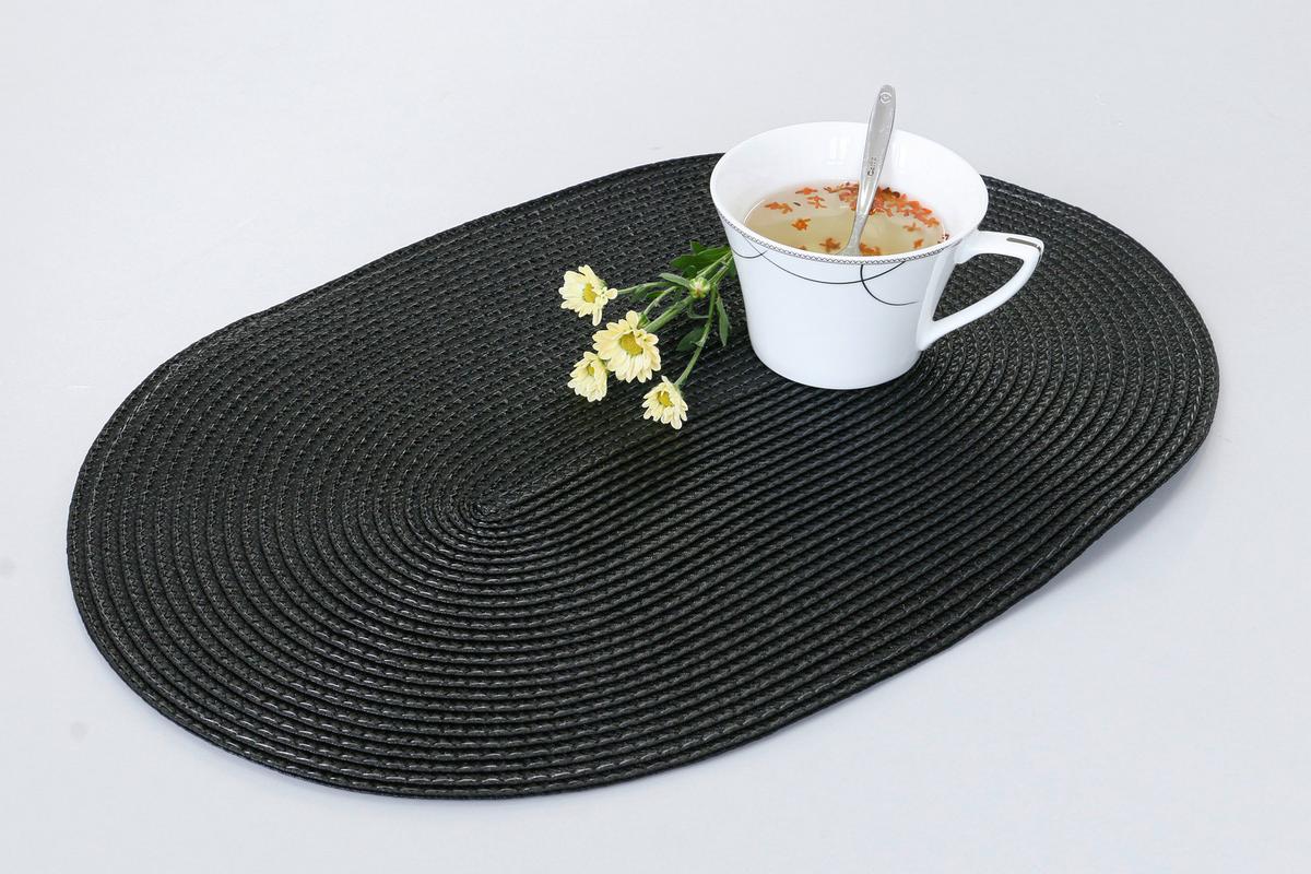 Étkezőalátét Martina - fekete/világoszöld, Konventionell, műanyag - Ondega