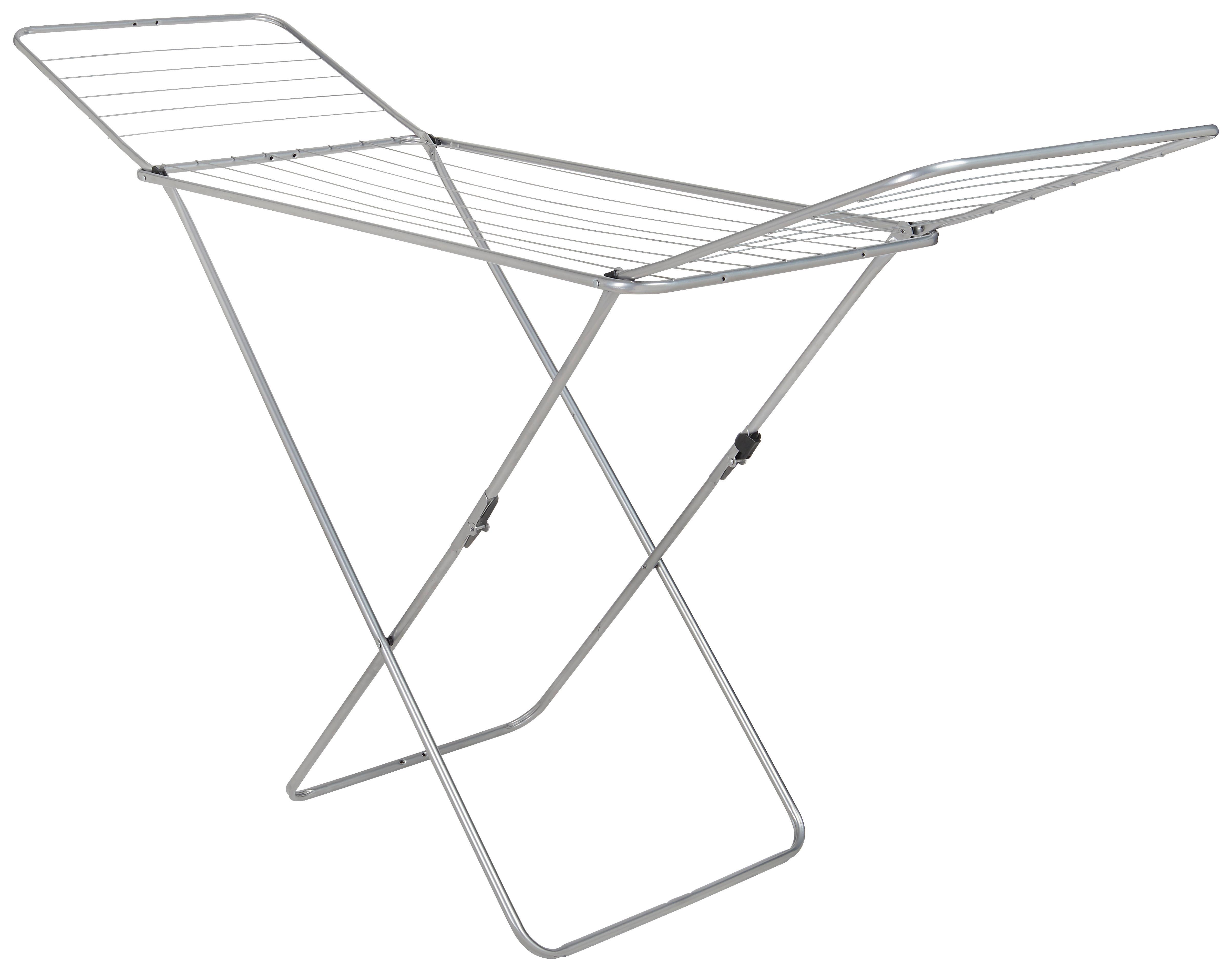 Wäscheständer Baster Klappbar, ca. 55,5x129 cm - Silberfarben, Basics, Metall (55,5/129/4cm) - Homezone