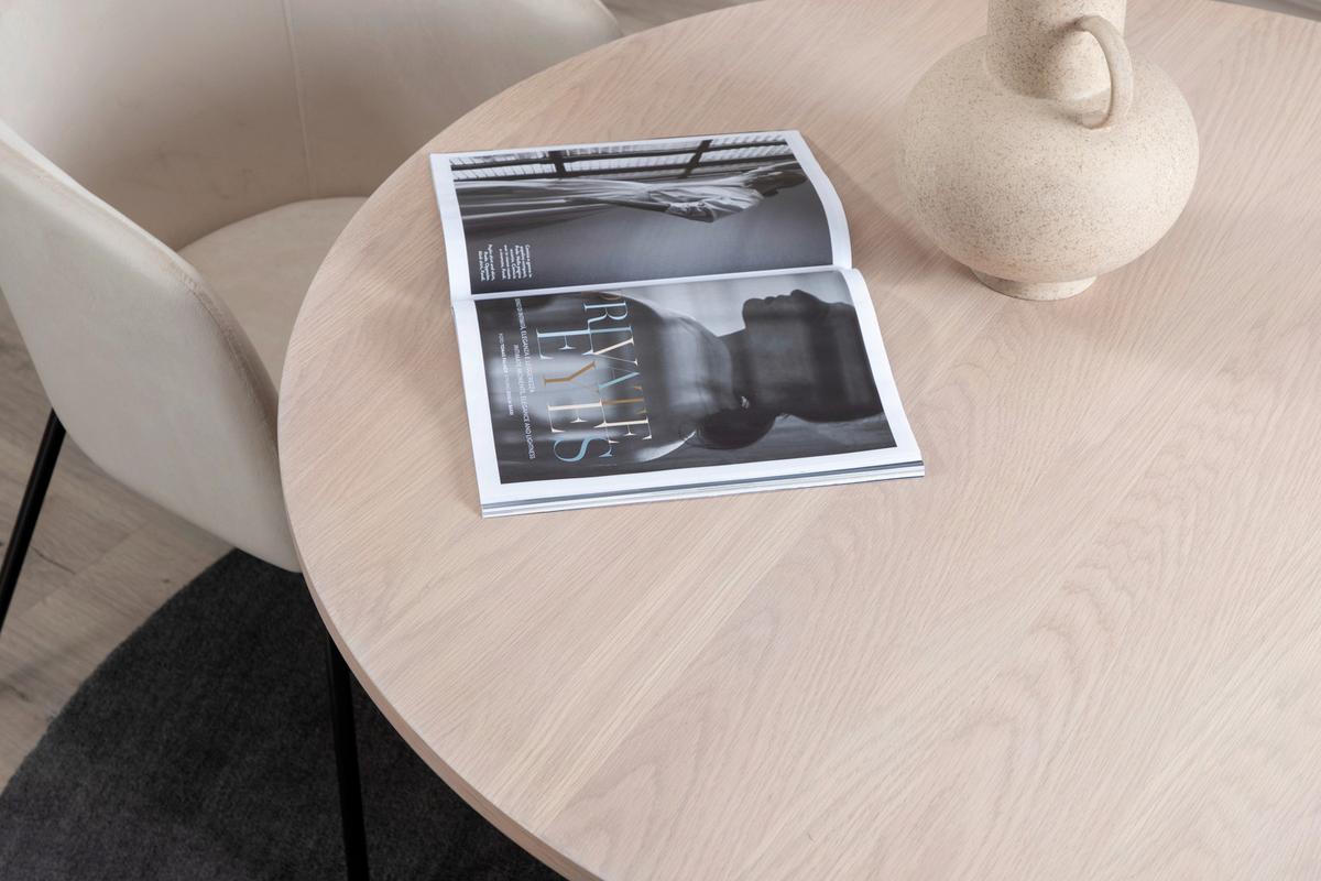 Esstisch Bianca - Beige/Weiß, Design, Holzwerkstoff (110/110/75cm) - Livetastic