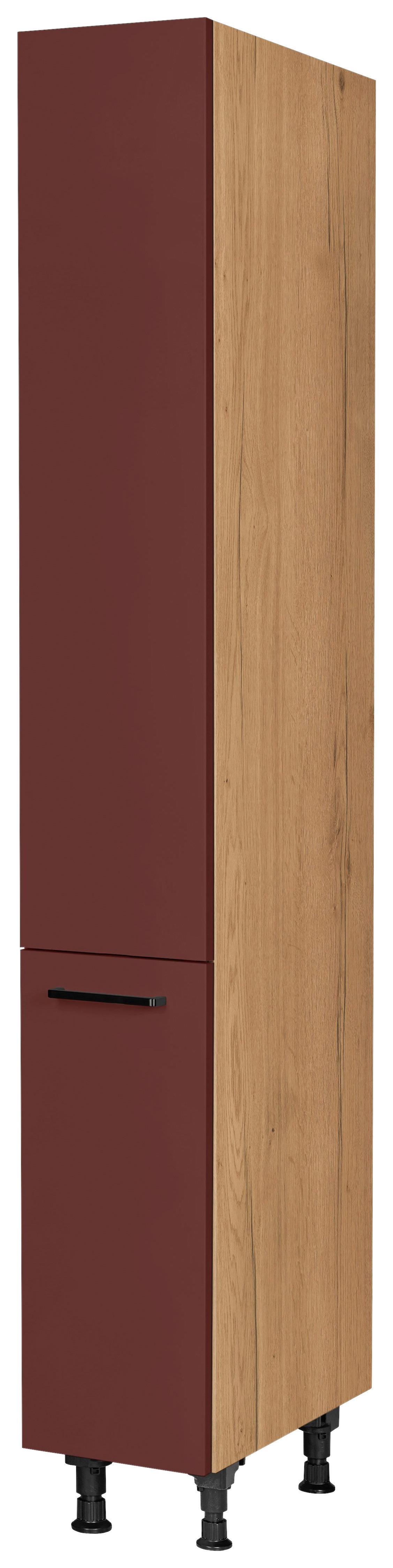 Apothekerschrank Easytouch - Eichefarben/Rot, MODERN, Holzwerkstoff/Metall (30/216,6/58cm) - Nobilia