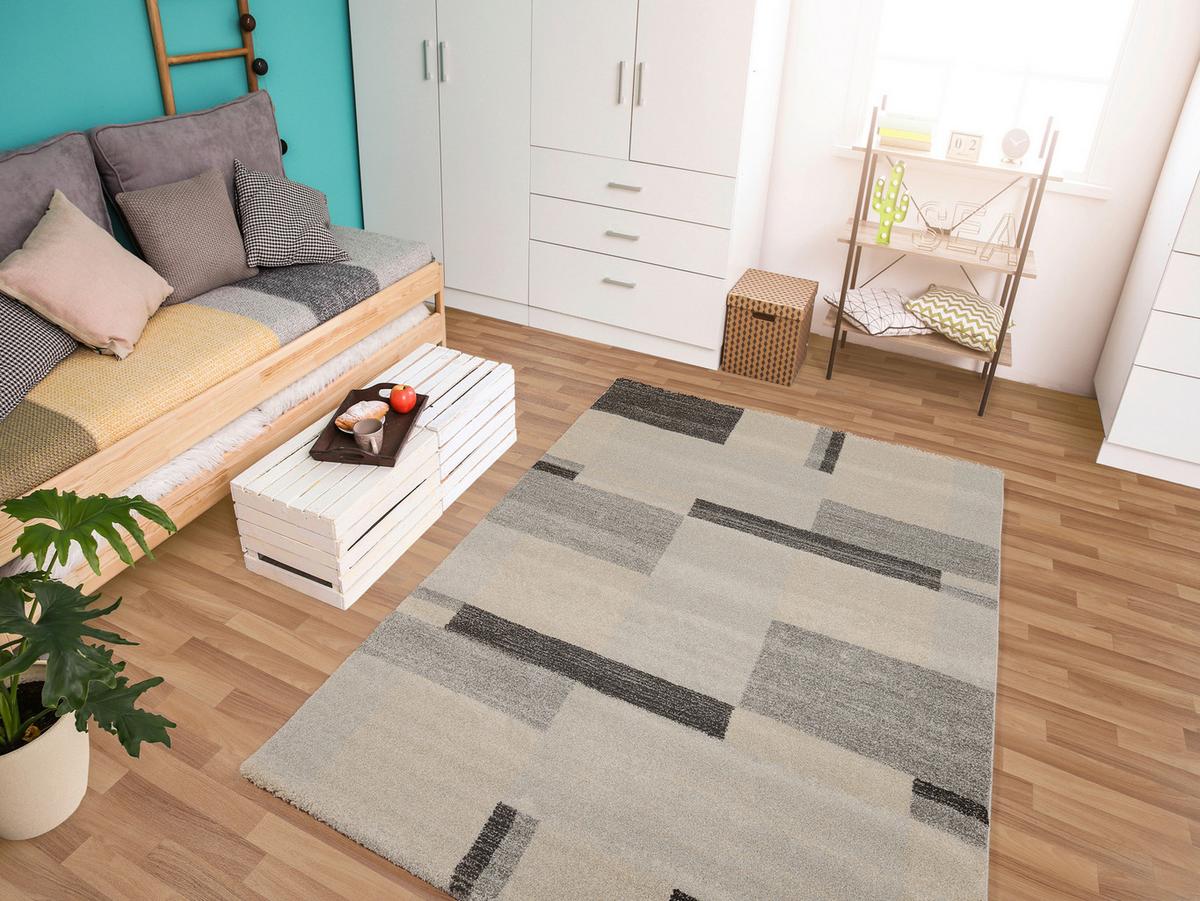 Webteppich Palazzo Bloc Grau 240x290 cm - Grau, KONVENTIONELL, Textil (240/290cm) - Novel
