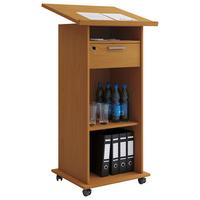 Stehpult mit Stauraum + Rollen BxH: 50x120 cm Buche Dekor - Buchefarben, Basics, Holzwerkstoff (60/50/120cm) - MID.YOU