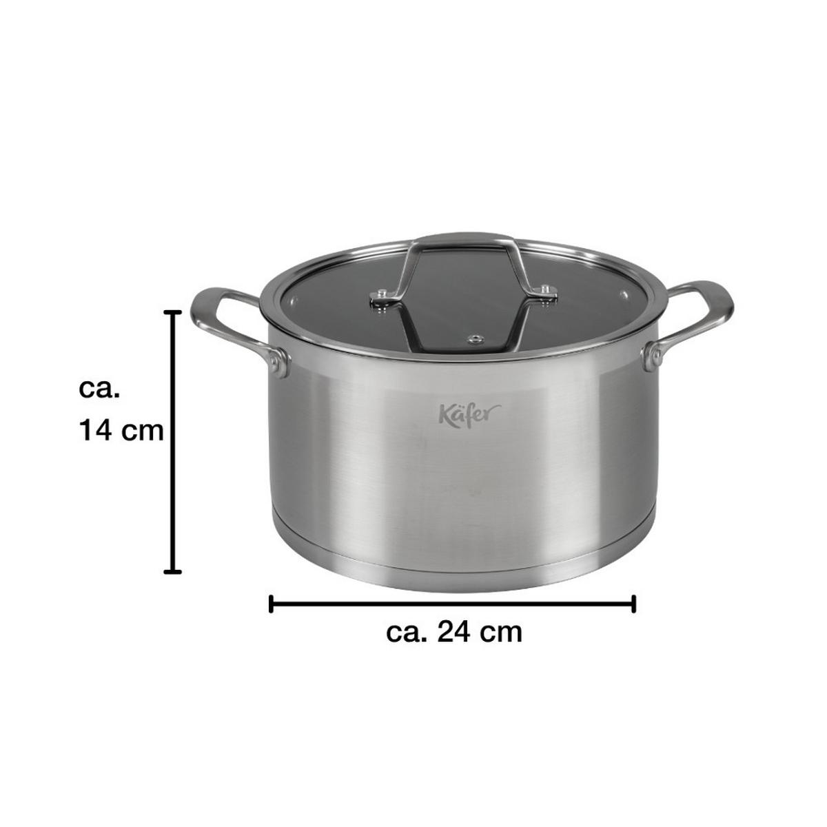 KOCHTOPF 4485-KA - Edelstahlfarben, Basics, Glas/Metall (24cm) - Käfer