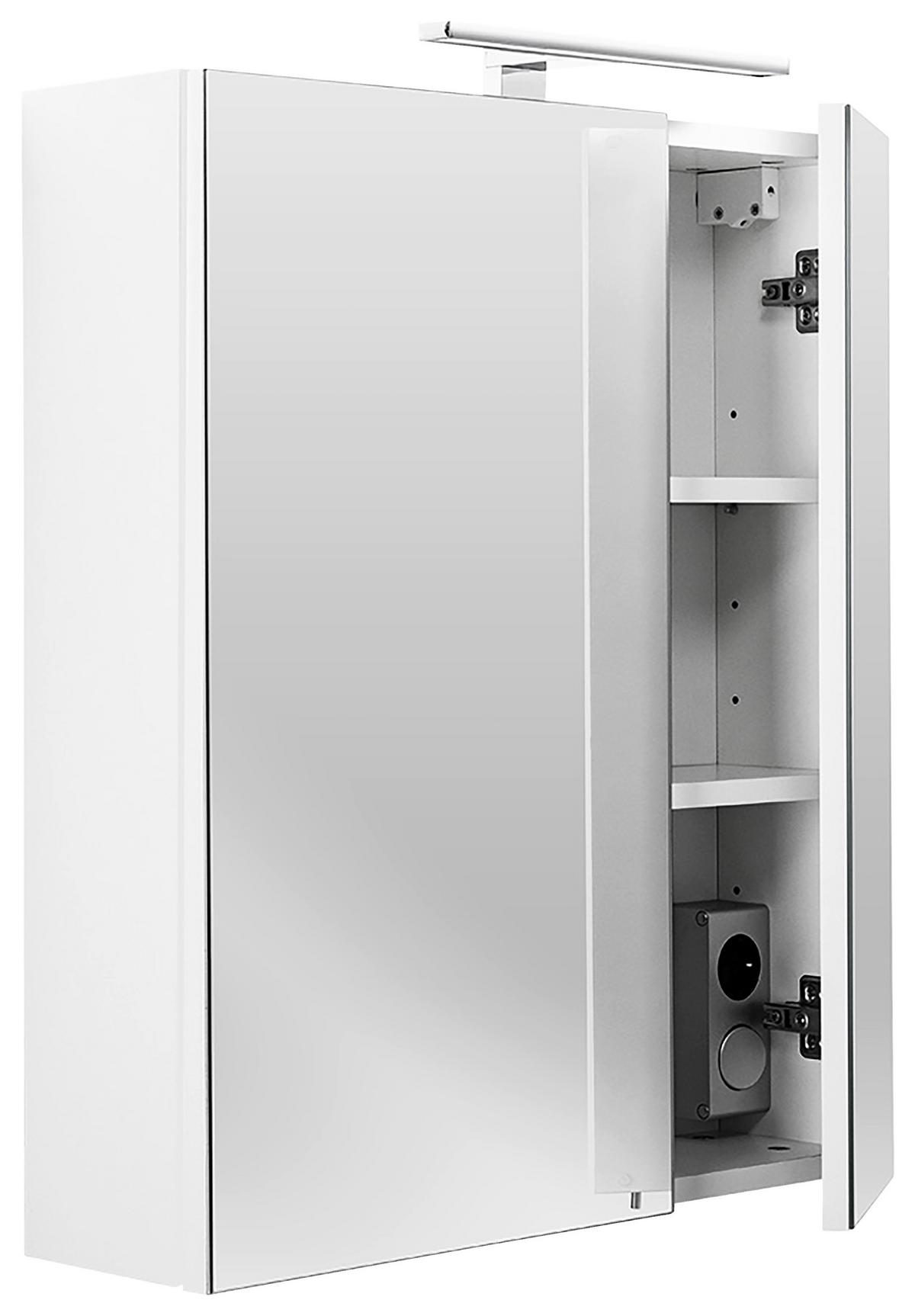 SPIEGELSCHRANK Weiß B: 60cm - Weiß, Basics, Glas/Holzwerkstoff (60/68/16cm) - MID.YOU