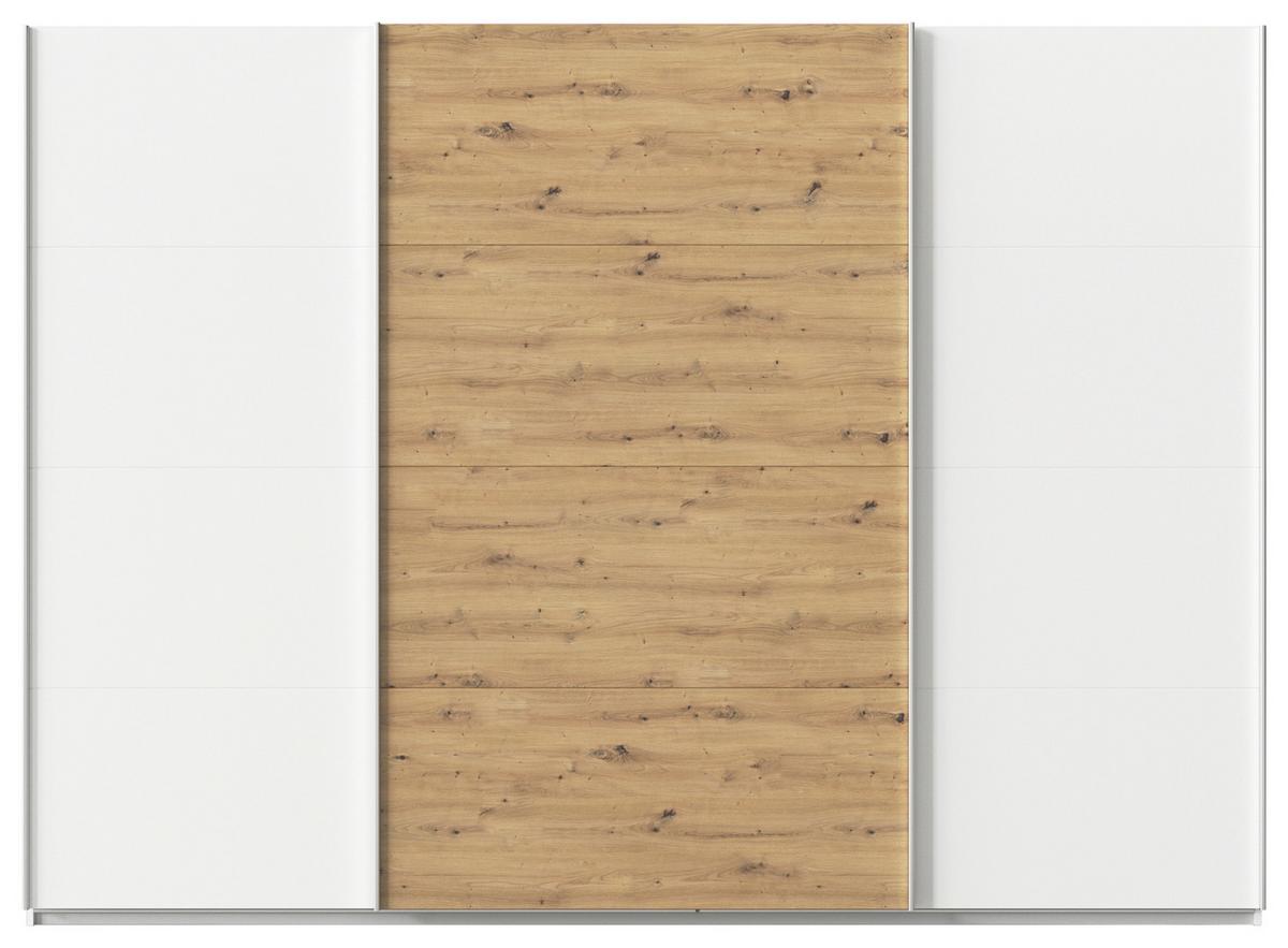 Tolóajtós Szekrény Feldkirch 315/229cm - Artisan tölgy/fehér, Modern, faalapú anyag (315/229/62cm)