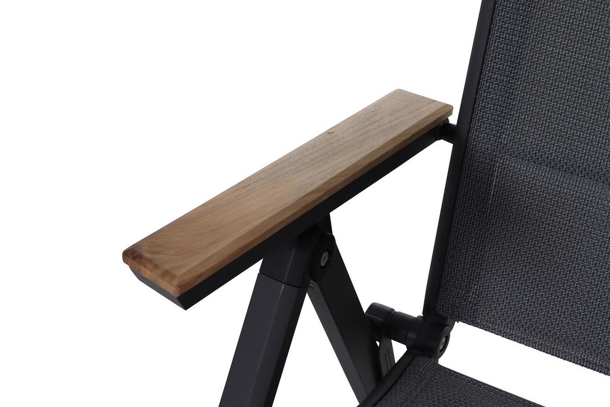 Gartensessel Klappbar Aluminium, Kunststoff - Anthrazit, KONVENTIONELL, Holz/Kunststoff (59/110/68cm) - Siena Garden
