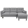 Eckschlafsofa Noret Hellgrau S: 223/157 cm - Dunkelgrau/Schwarz, KONVENTIONELL, Textil (223/157cm) - MID.YOU