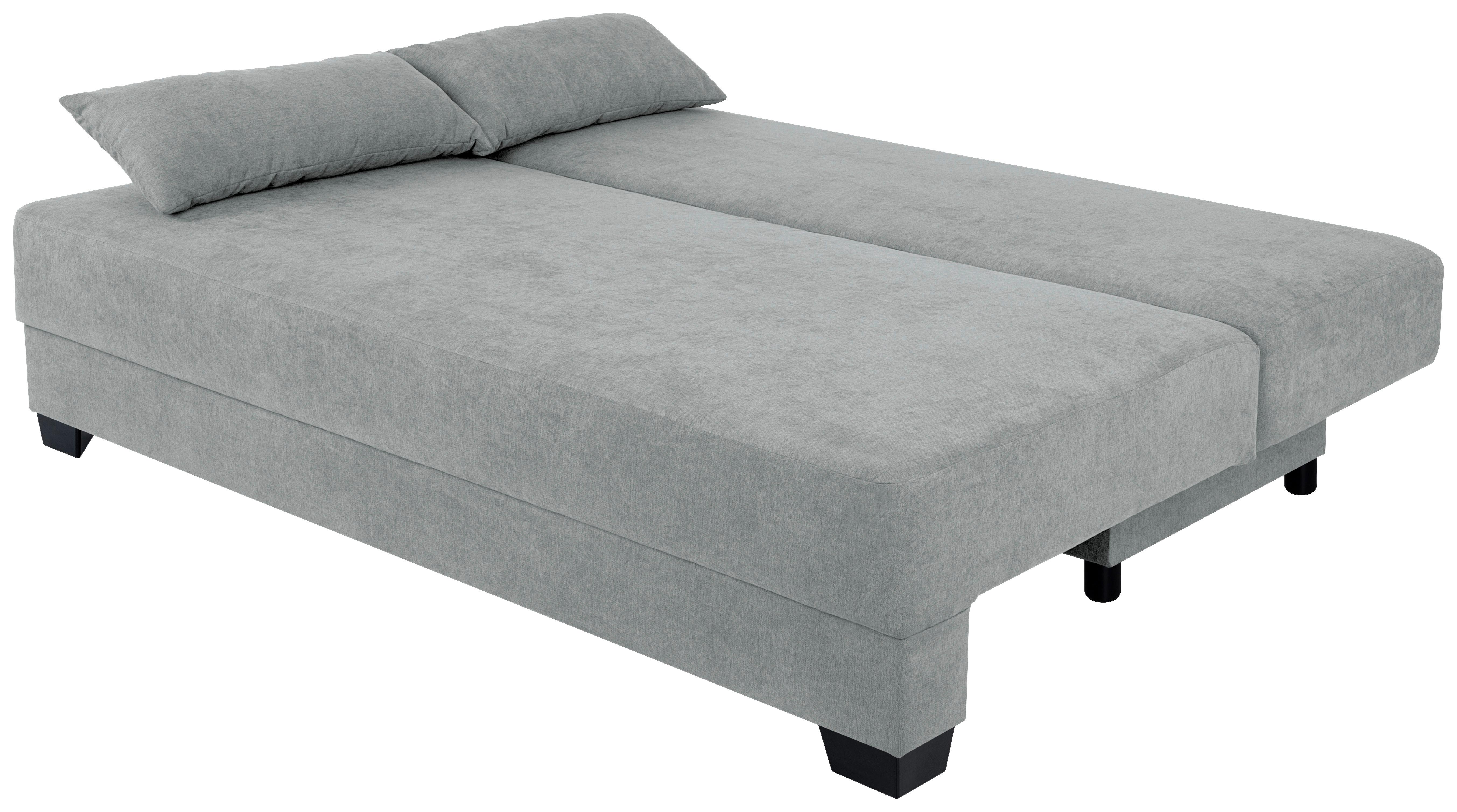 Sofa Mia mit Schlaffunktion Grau 200 cm - Schwarz/Rosa, Design, Holzwerkstoff/Textil (200/90/110cm) - P & B