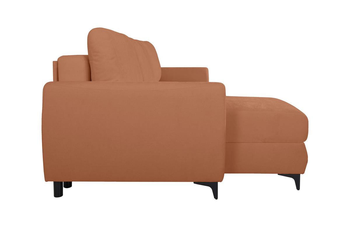 Ecksofa Moli, Rostfarben S: 236x148 cm - Rostfarben/Schwarz, Design, Textil (236/148cm) - MID.YOU