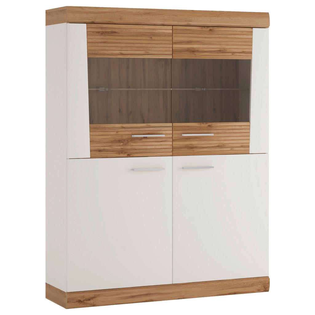 Highboard Merida Eiche Wotan/Weiß B: 120 cm