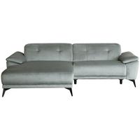 Ecksofa + Relaxfunktion Bonn Grau Leinenoptik 170x262 cm - Schwarz/Grau, MODERN, Holz/Textil (170/79/262cm)
