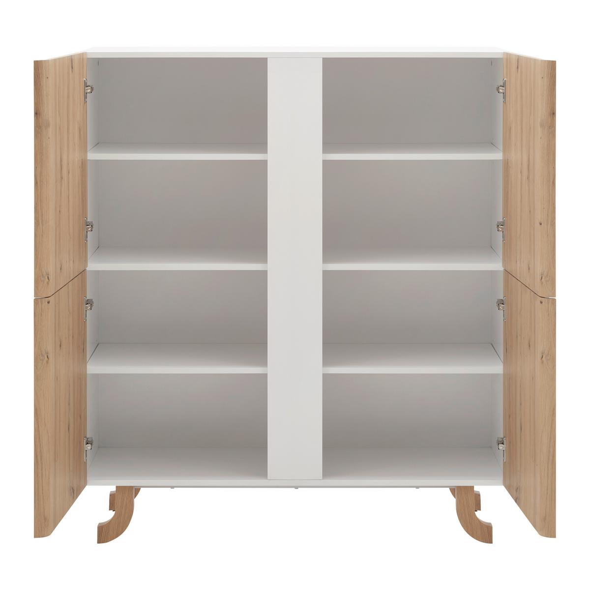 Komoda VIRA farby dubu/biela - biela/farba borovice, Modern, drevo (110/125/43cm) - Bessagi Home