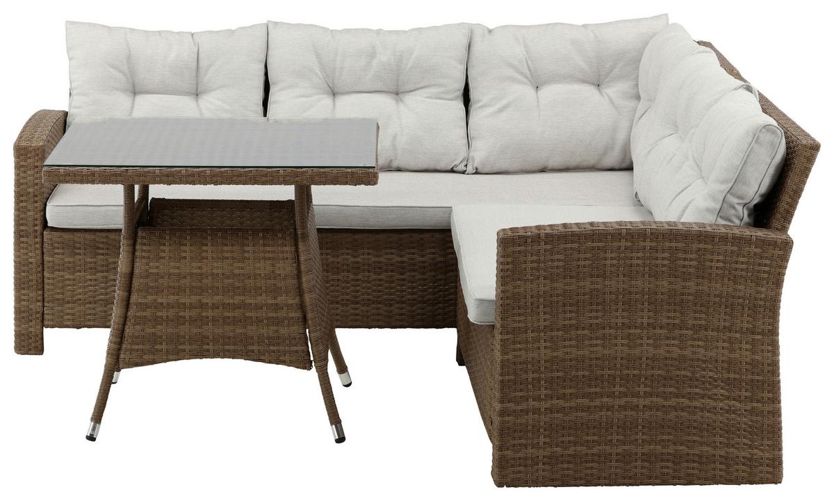 Loungegarnitur Watford - Braun, KONVENTIONELL, Holz - Gardenson