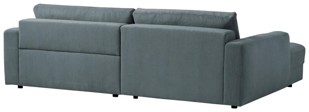 Ecksofa Bourbon - Blaugrau/Schwarz, MODERN, Textil (176/250cm) - Trendmanufaktur