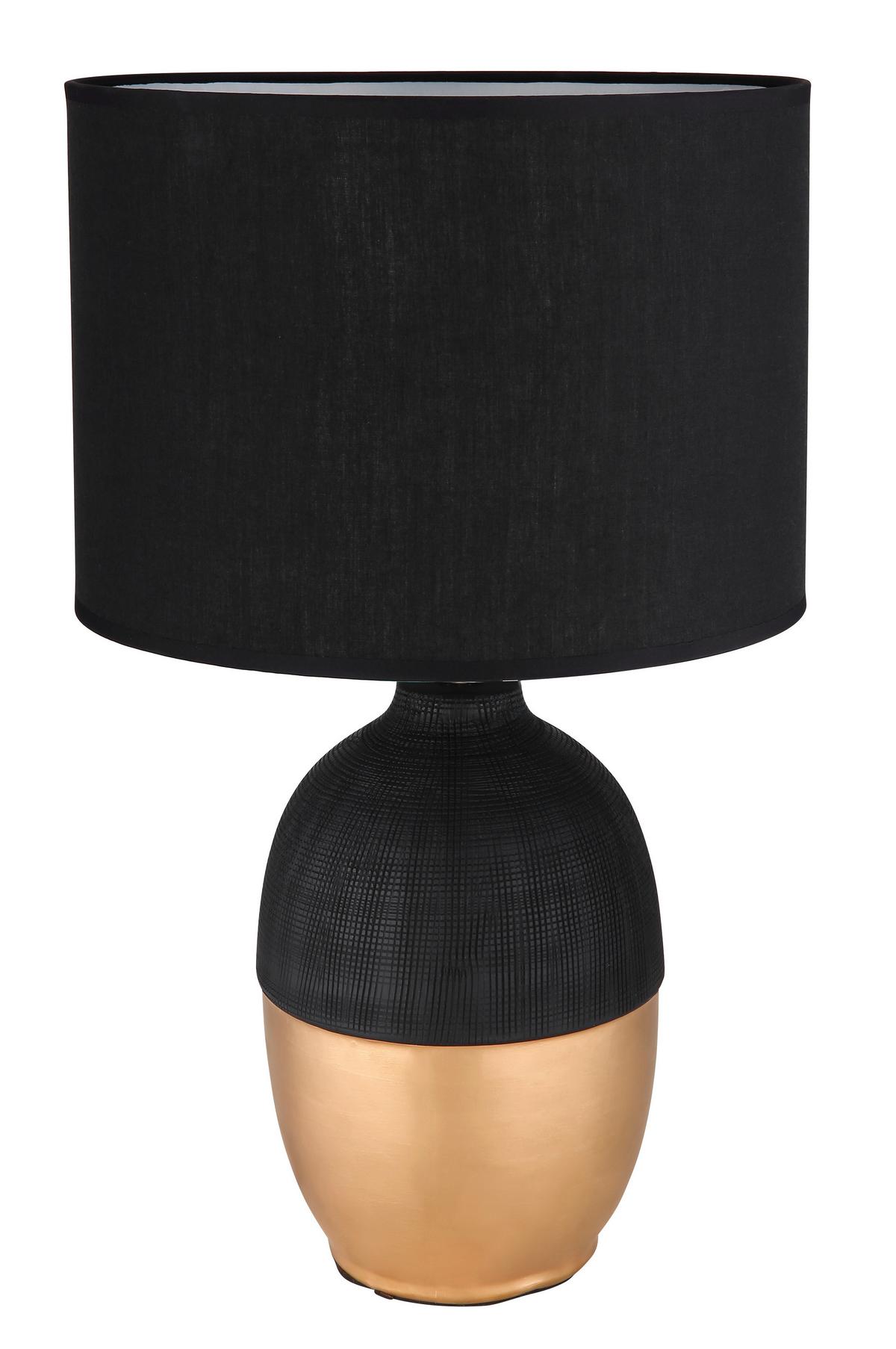 Tischleuchte 21627b - Goldfarben/Schwarz, KONVENTIONELL, Keramik/Textil (25/43cm) - Globo