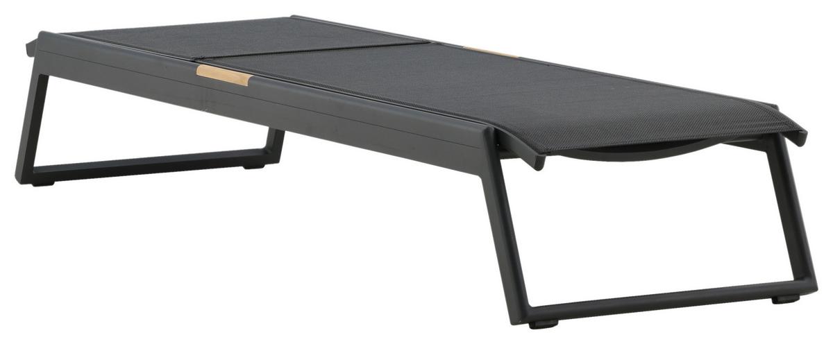 Sonnenliege Mexico Aluminium,, verstellbar - Schwarz, KONVENTIONELL, Metall (60/35/200cm) - Gardenson