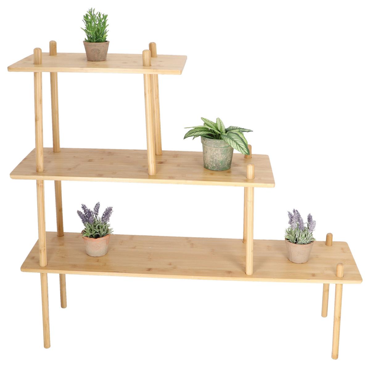 Wandregal Mit Übertopf Bambus Pflanzenregal Py203 - Hellbraun, LIFESTYLE, Holz (117/30/106,2cm)