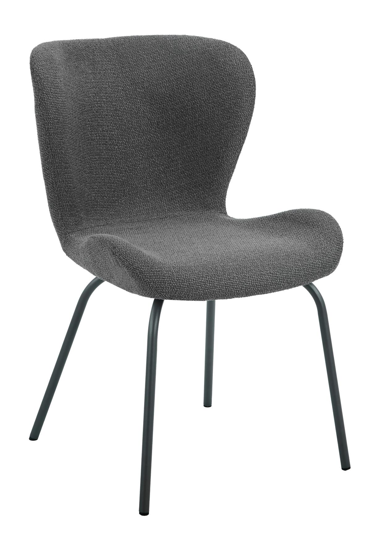 STUHL-SET LAGOS S 2ER-SET - Anthrazit/Grau, MODERN, Textil/Metall (50/83,5/60cm) - P & B