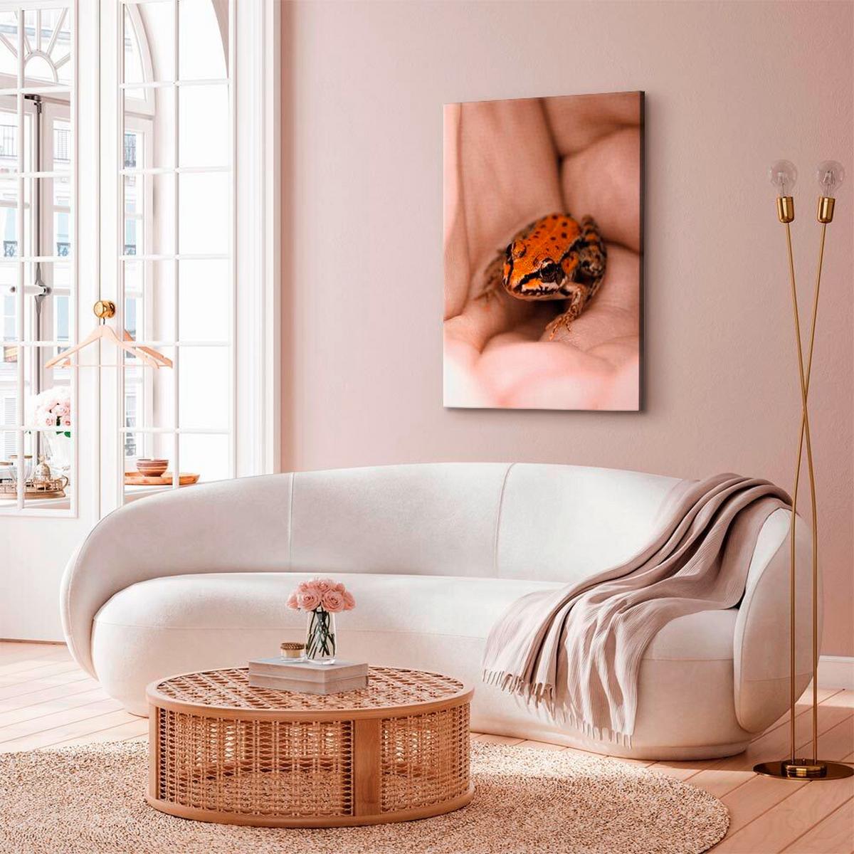 Leinwandbild Life Creme Orange B: 40 Cm - Creme/Orange, Basics, Holzwerkstoff/Textil (40/60/1.2cm) - artgeist