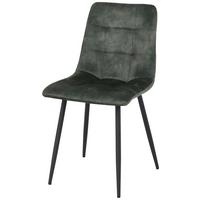 ČTYŘNOHÁ ŽIDLE LECH - černá/tmavě zelená, Konvenční, kov/dřevo (45/88/55cm)