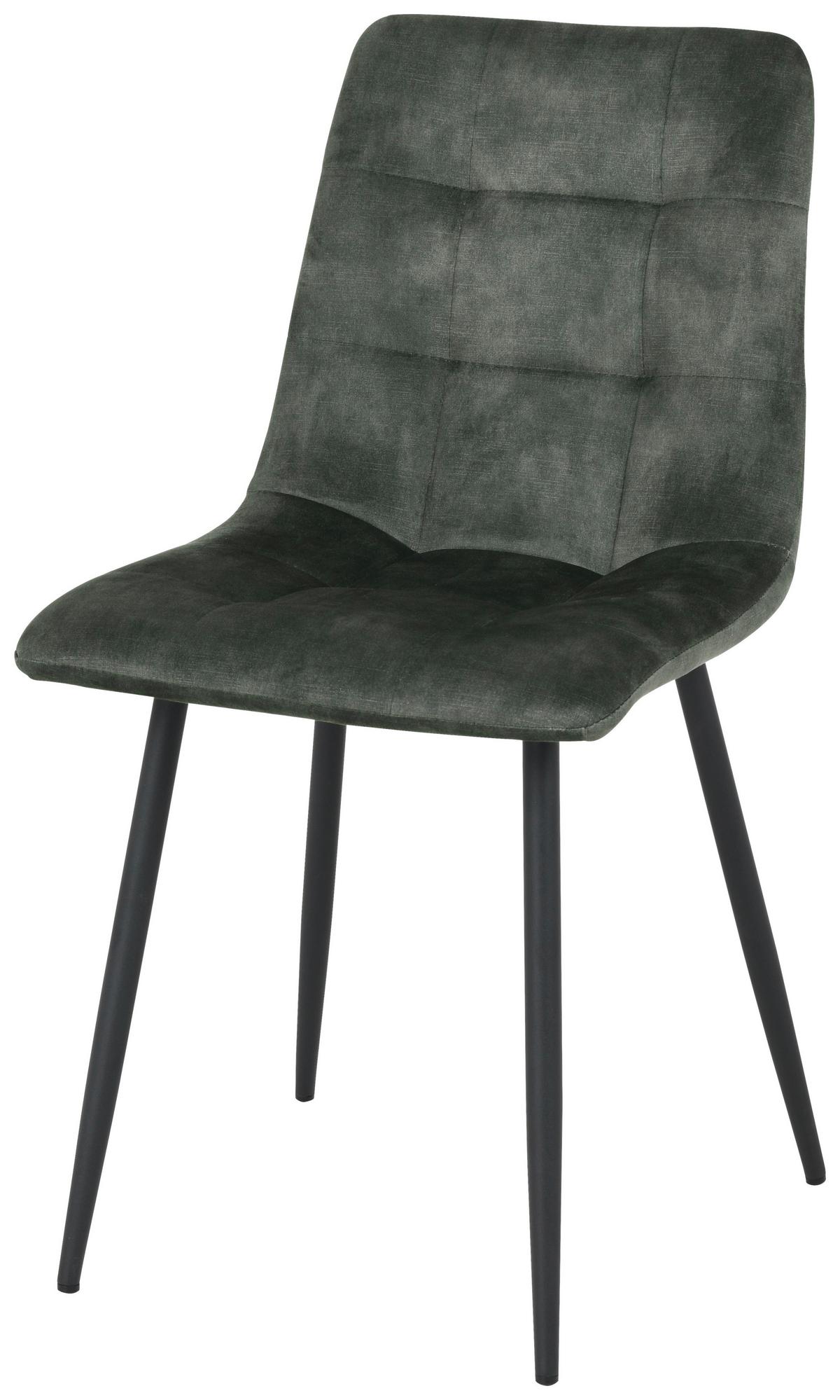 ČTYŘNOHÁ ŽIDLE LECH - černá/tmavě zelená, Konvenční, kov/dřevo (45/88/55cm)