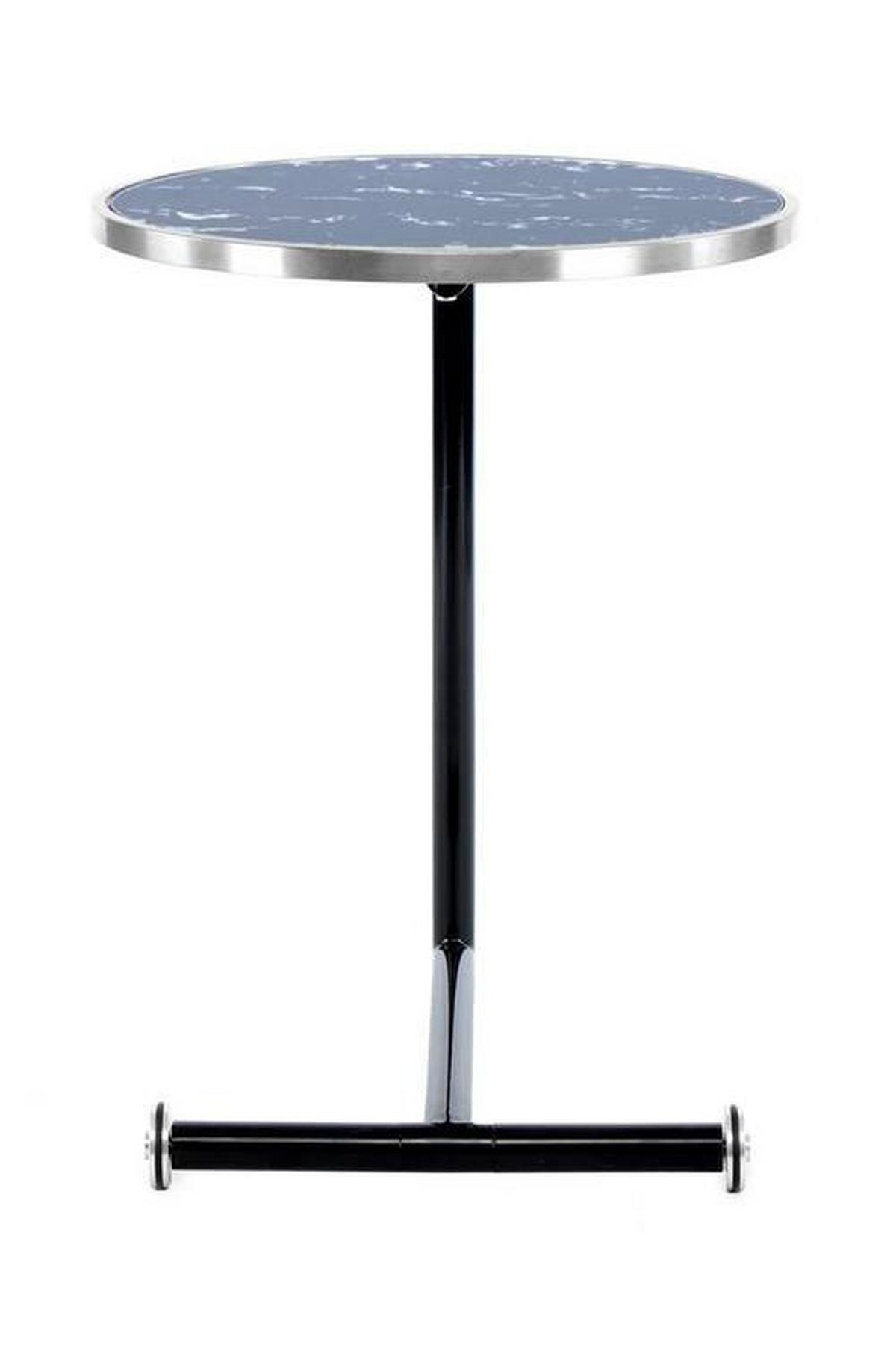 Beistelltisch Rund Servant Schwarz/Silberfarben - Silberfarben/Schwarz, Basics, Glas/Metall (46/46/62cm) - Kayoom