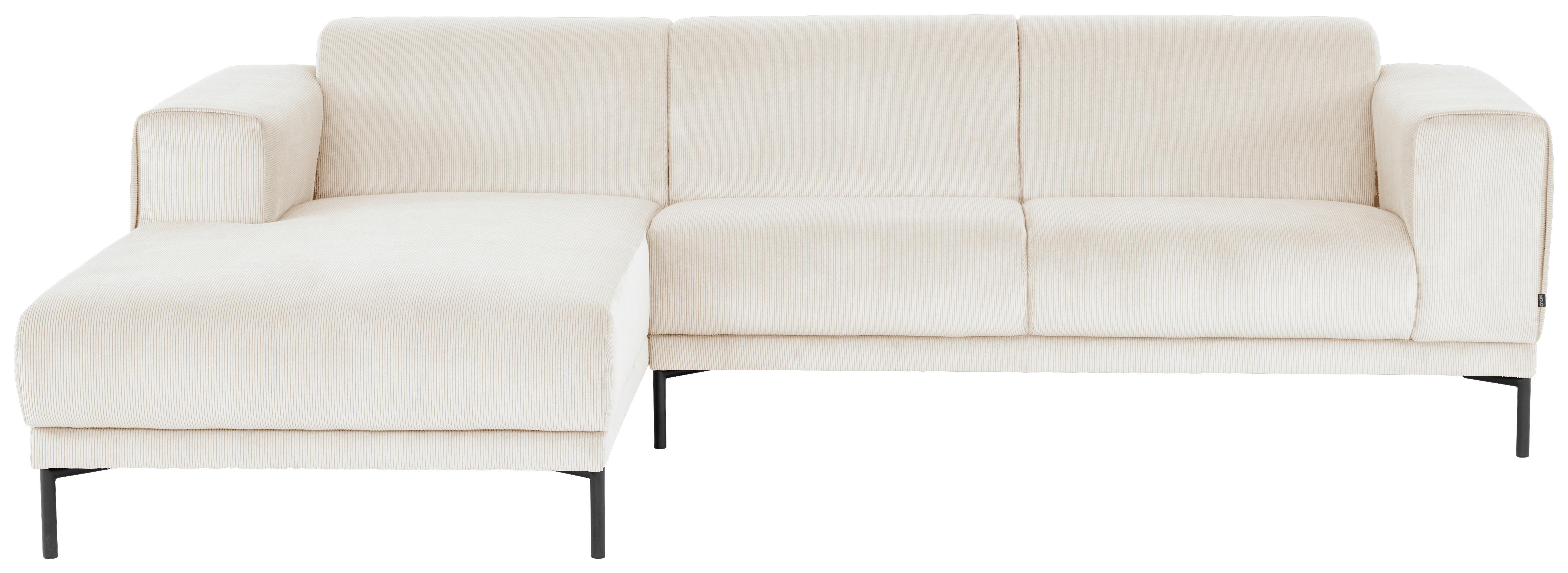 Ecksofa Erno Beige S: 262 Cm - Beige/Schwarz, Design, Textil (262/183cm) - MID.YOU