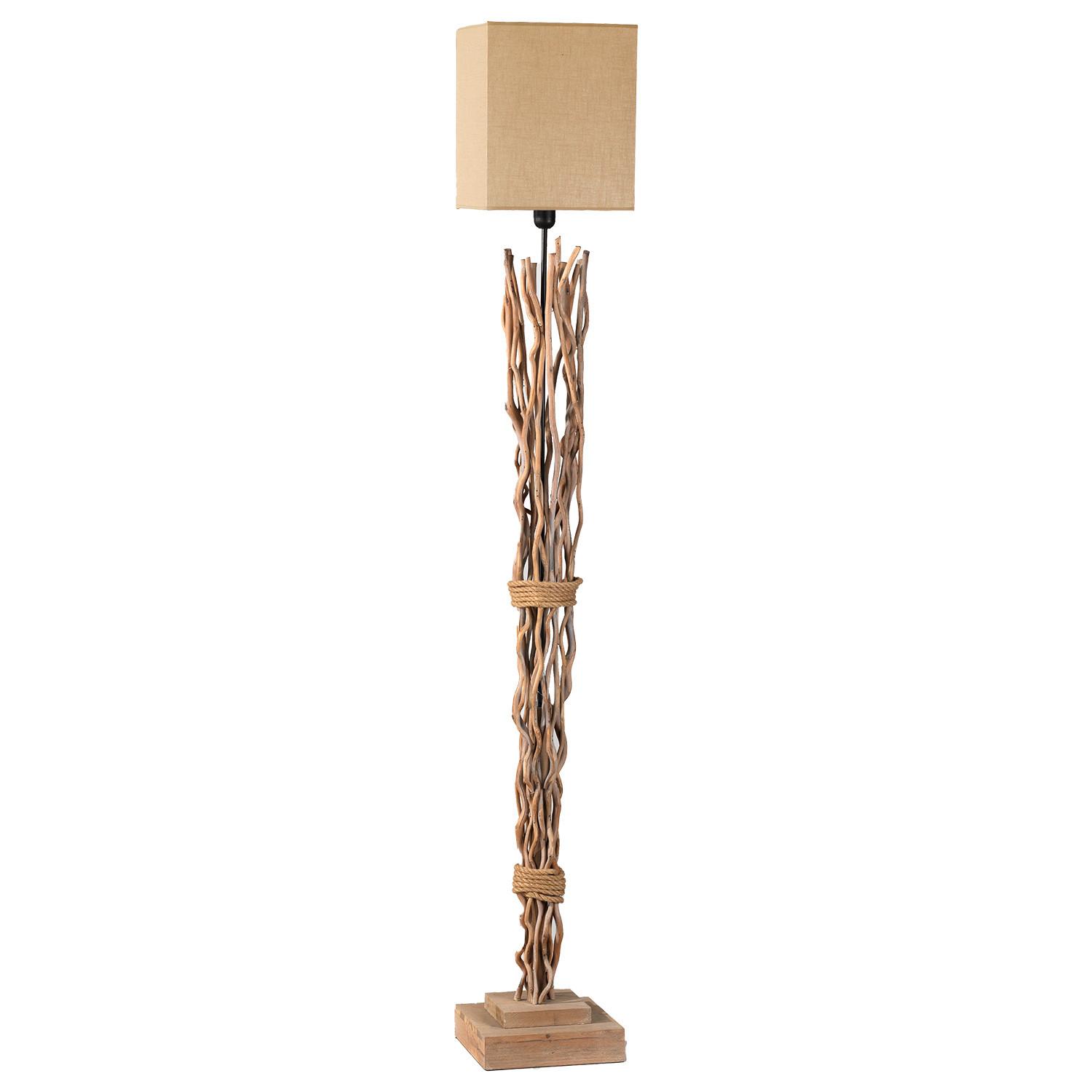 Stehleuchte 4850/Pt - Hellbraun, Natur, Holz/Textil (35/175cm)