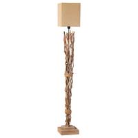 Stehleuchte 4850/Pt - Hellbraun, Natur, Holz/Textil (35/175cm)