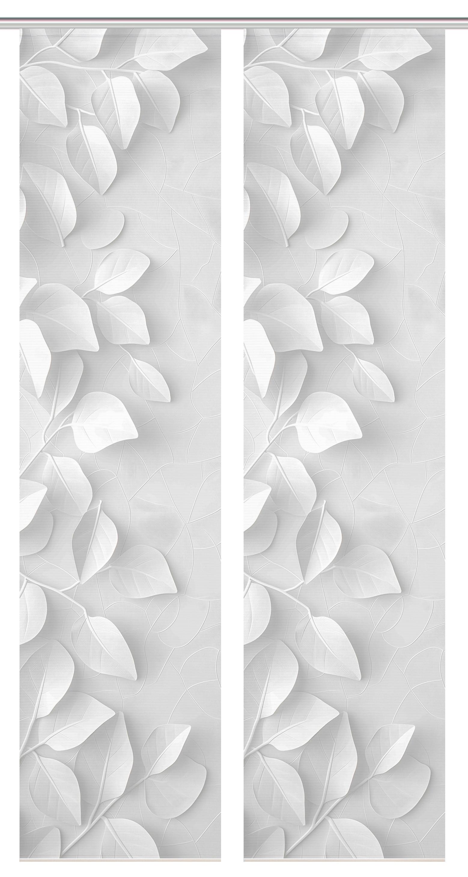 Flächenvorhang Rixa 2er Set - Grau Hochglanz, Design, Textil (60/260cm)