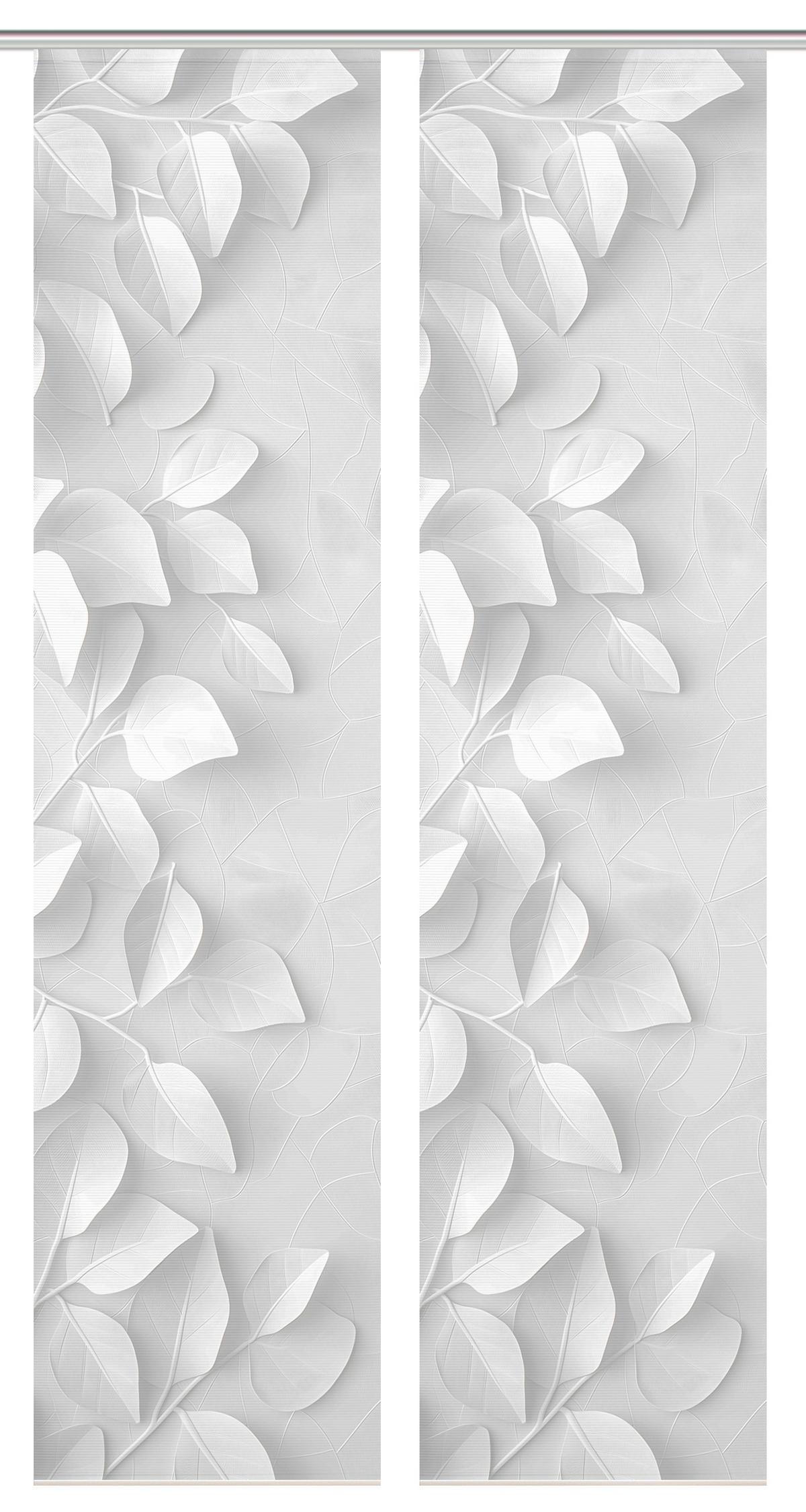 Flächenvorhang Rixa 2er Set - Grau Hochglanz, Design, Textil (60/260cm)