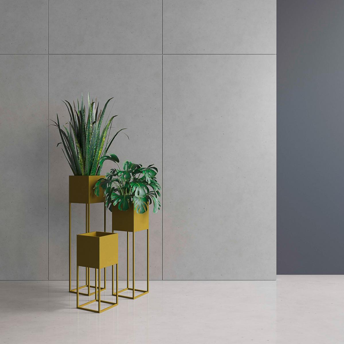 Blumenständer Metall Goldfarb. Bxhxt: 19x47x19 Cm - Goldfarben, Basics, Metall (19/47/19cm)